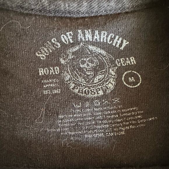 Sons of Anarchy Road Gear Short Sleeve Shirt Black Size Medium SOA - Picture 6 of 6